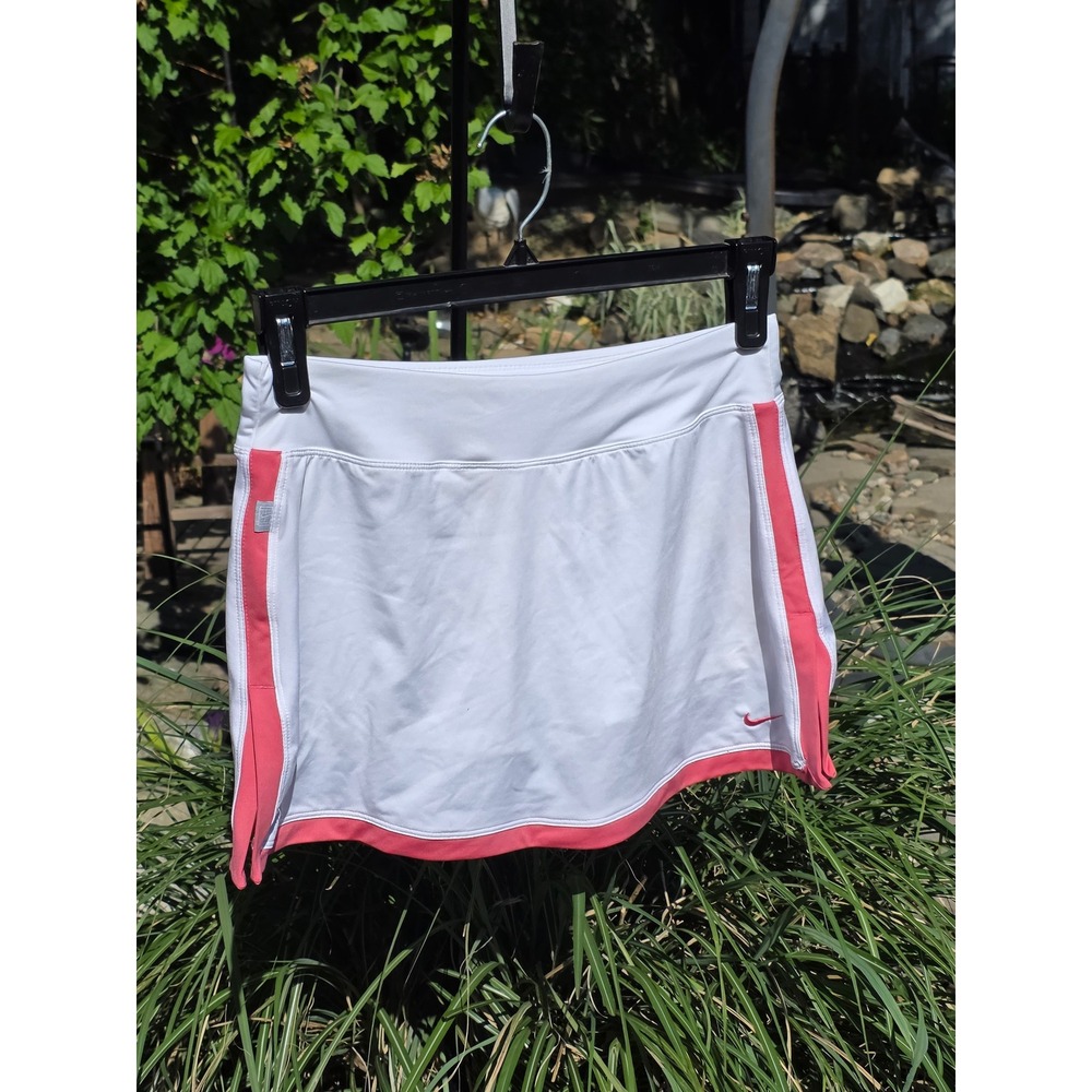 Nike Court Dri-FIT Tennis Skort White Pink‎ Trim Athletic Skirt Womens Medium